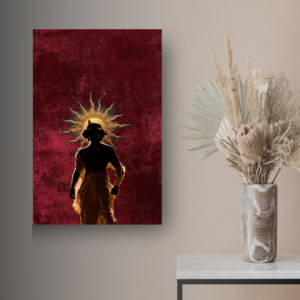 divine krishna flute spiritual poster