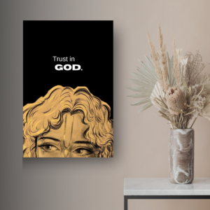 divine krishna flute spiritual poster