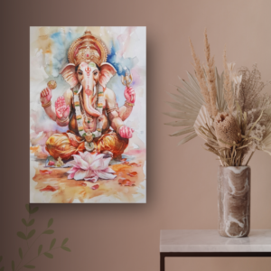 Lord Ganesha Spiritual Wall Poster | Self Adhesive Wall Sticker | 8x12 Inch HD Print | Peel & Stick