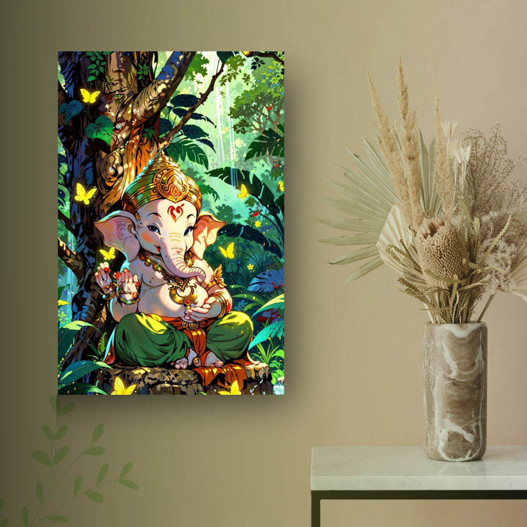 lord ganesha spiritual wall poster | self adhesive wall sticker | 8x12 inch hd print | peel & stick lord ganesha spiritual wall poster | self adhesive wall sticker | 8x12 inch hd print | peel & stick